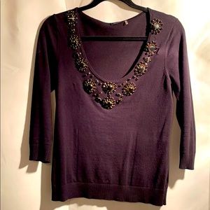 Sweater top with embellishments